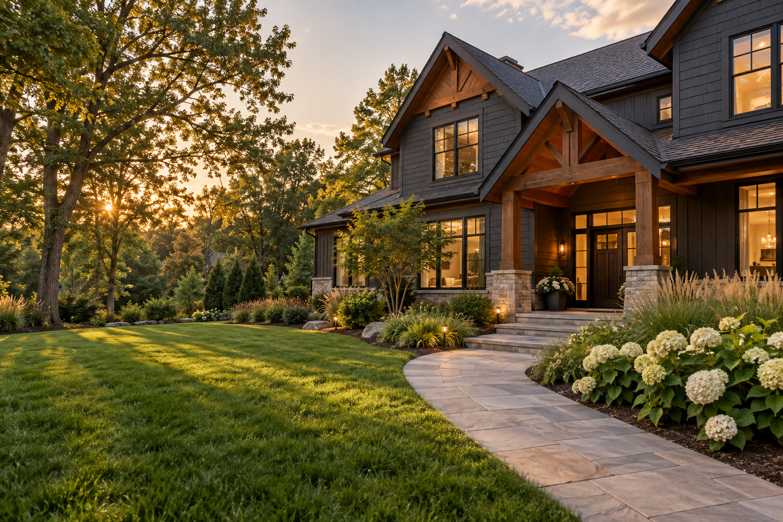 Illustrative home and landscaped garden
